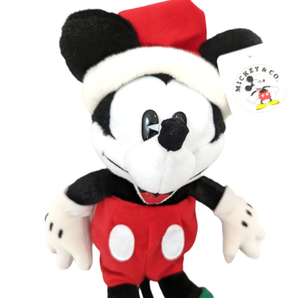 Vintage 90s RARE Disney Gund Mickey Mouse Santa Plush Stuffed Animal NWT